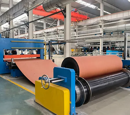 Línea de vulcanización para bandas textiles